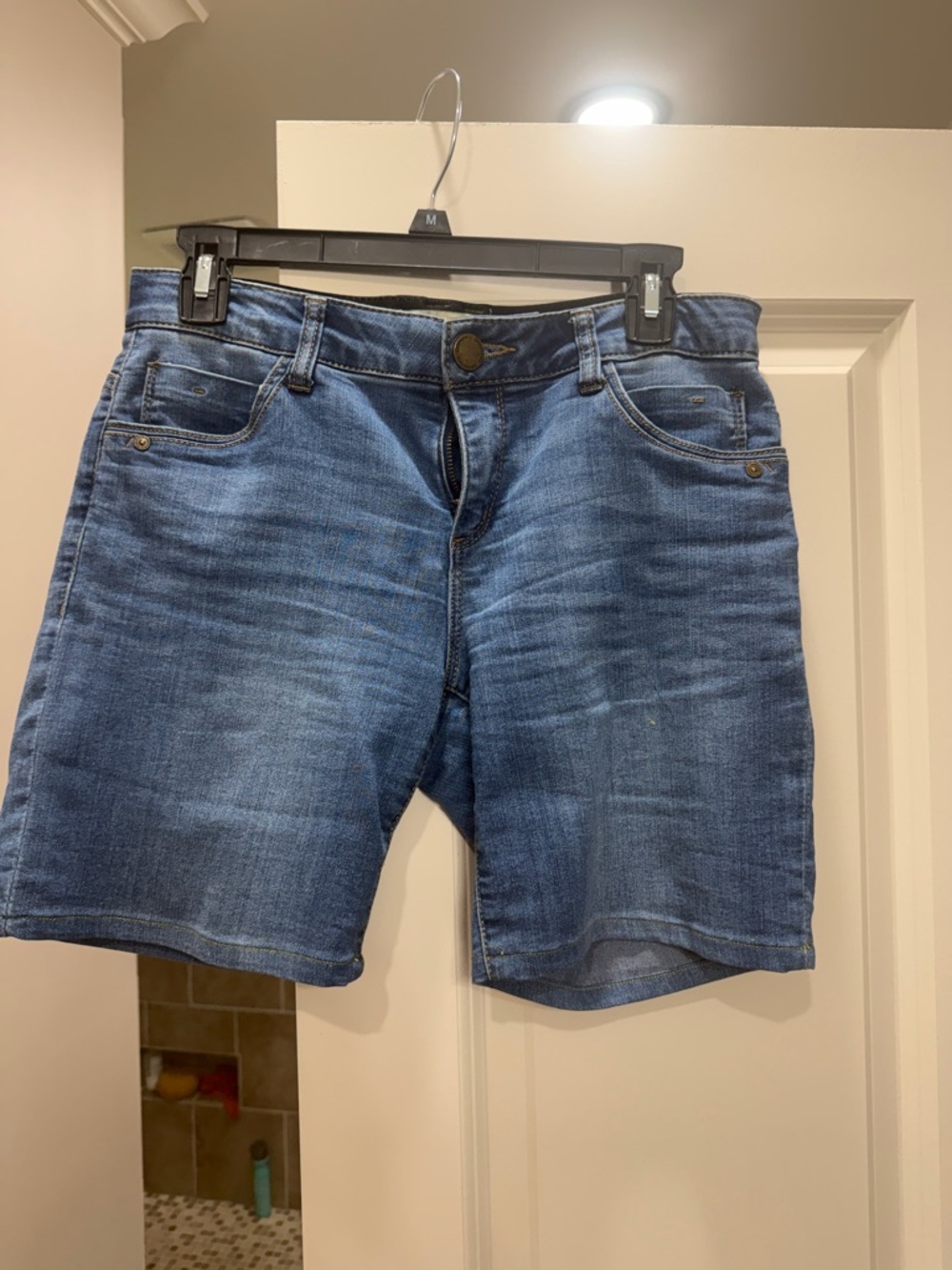 Democracy Mid-Blue Denim Jean Shorts